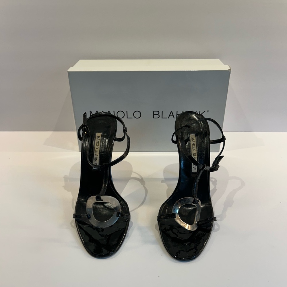 Manolo Blahnik Black Strappy Heels